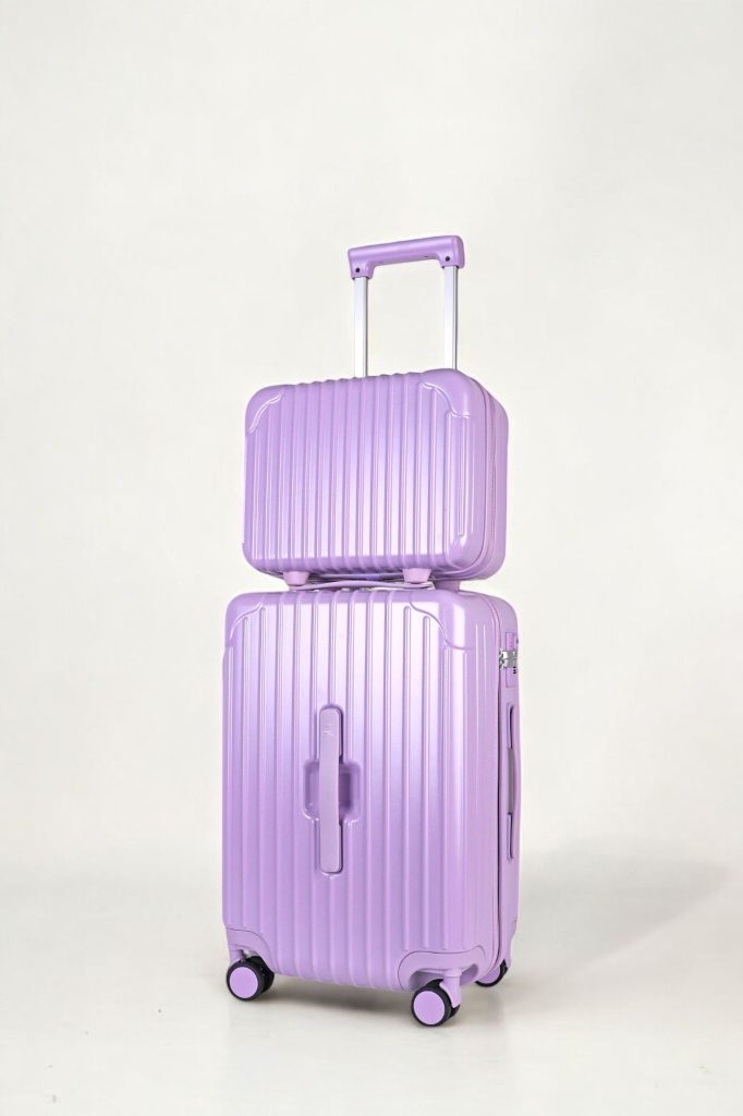 2-Piece Suitcase Set: Vanity Case & Cabin Case with TSA Lock (Mauve Lilac)