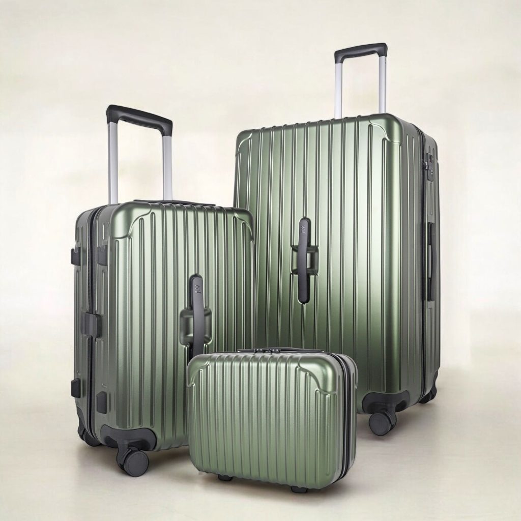 3 Piece Luggage Set with Vanity Case Carry On  Large Suitcase Oxyn Black | Bed Sava