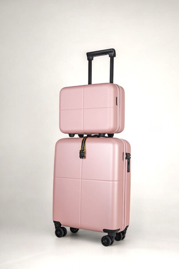 2-Piece Travel Set: Cabin Suitcase & Makeup Case, PC, TSA Lock, Wheels