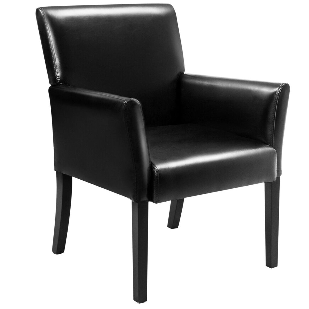 PU Leather Upholstered Guest Chair Home Office Meeting Chair Reception Room Chair
