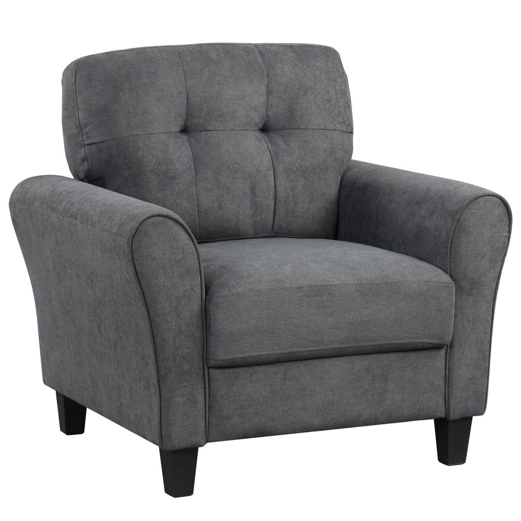 Single Sofa Seat Fabric Upholstered Living Room Chair With Removable Cushion