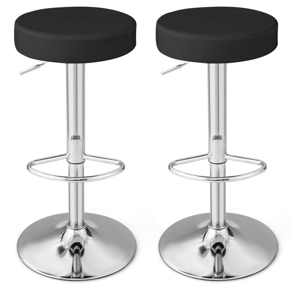 2PCS Bar Stool Set Upholstered Counter Height Stool Kitchen Dining Chairs