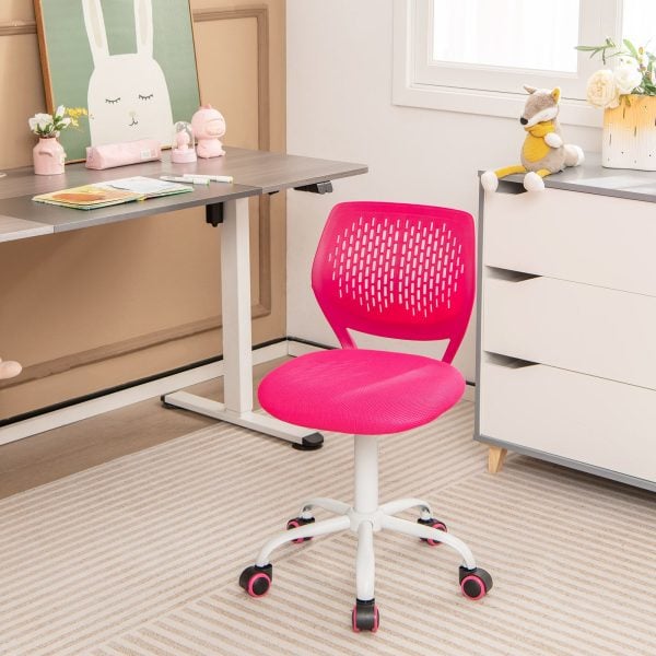 School Desk Chair Ergonomic Study Chair Rolling Swivel Task Chair with Adjustable Height Rose | Bed Sava