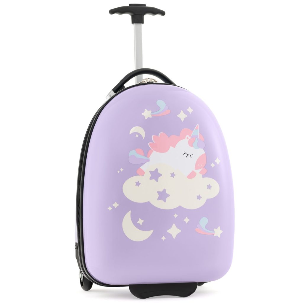 16" Kids Carry On Luggage Rolling Portable Travel Hard Shell Suitcase W/ Wheels