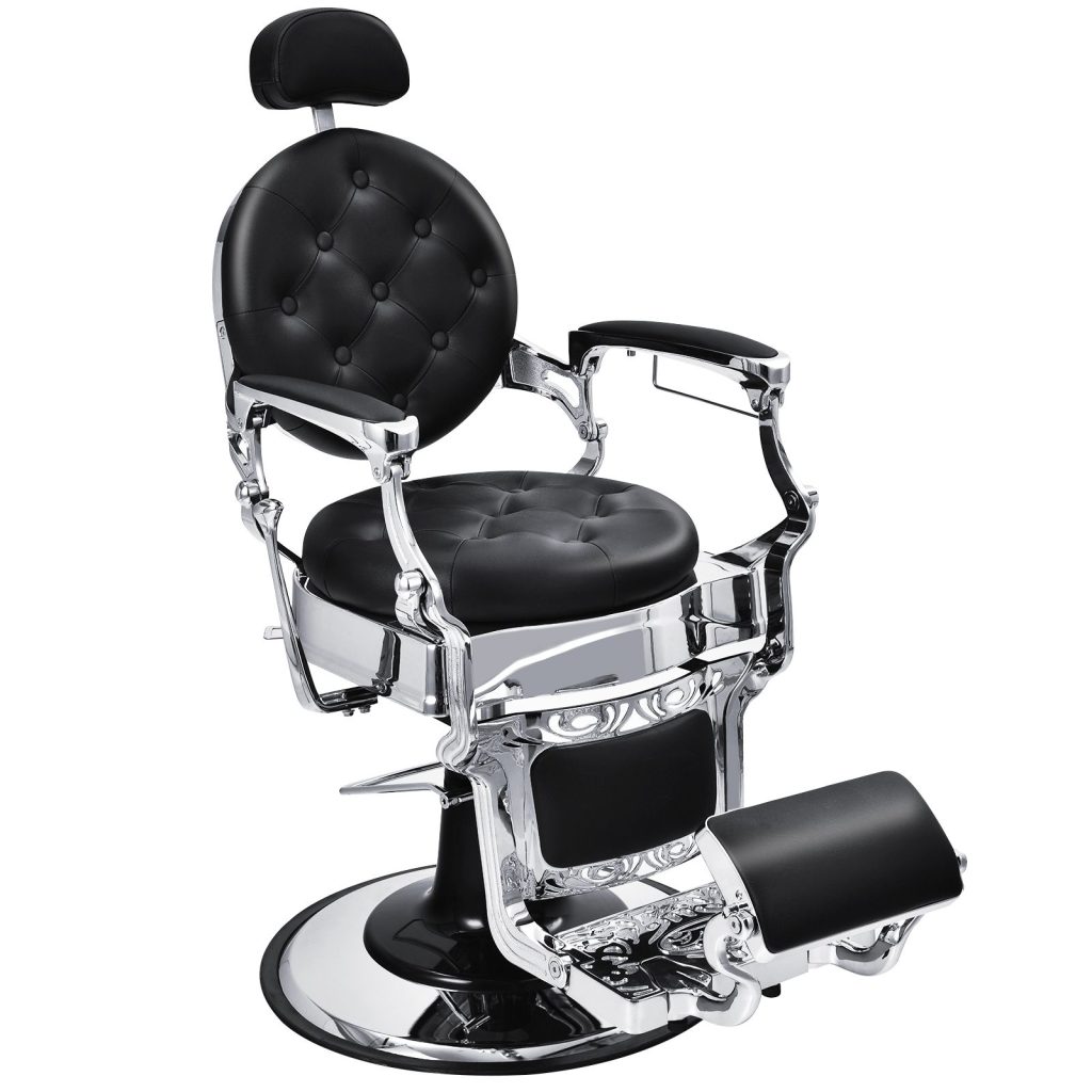 Barber Chair Reclining Salon Chair With Adjustable Height And Headrest