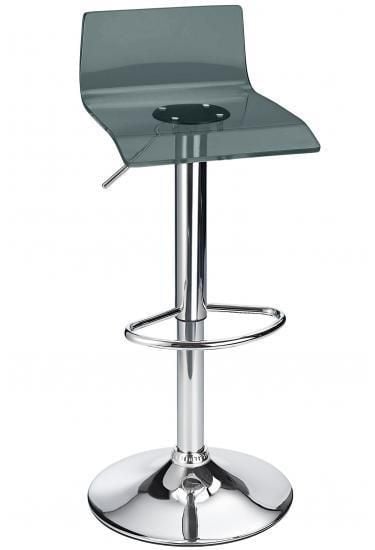 Wye Transparent Acrylic Adjustable Breakfast Bar Stool - Tinted Black.