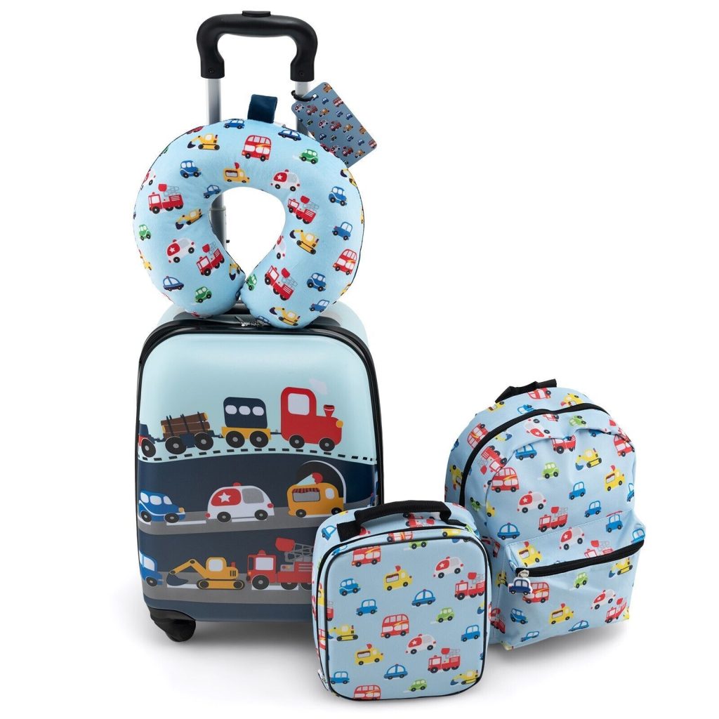5 Piece  Luggage Set Carry-on  Rolling Suitcase Set w/ Backpack