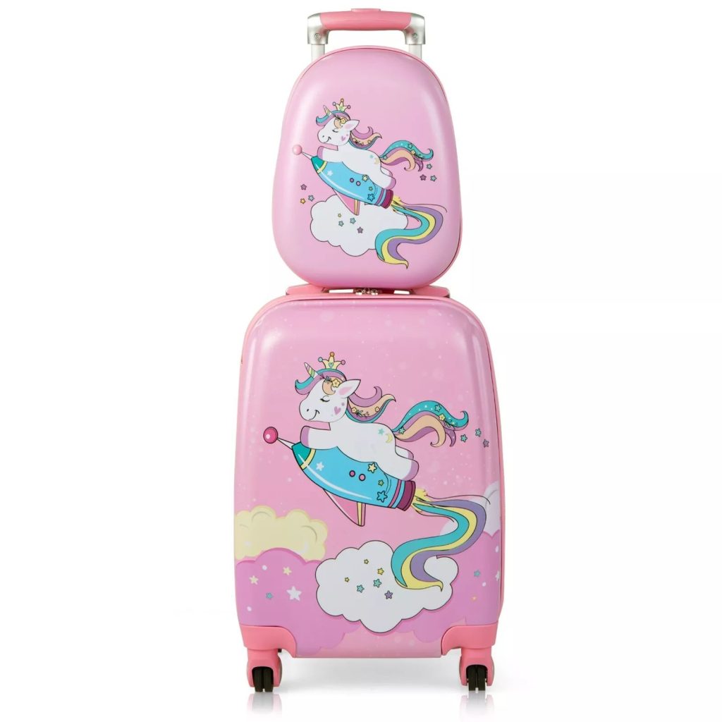 2Pcs 12" 18" ABS Kids Suitcase Backpack Luggage Set School Travel Lightweight