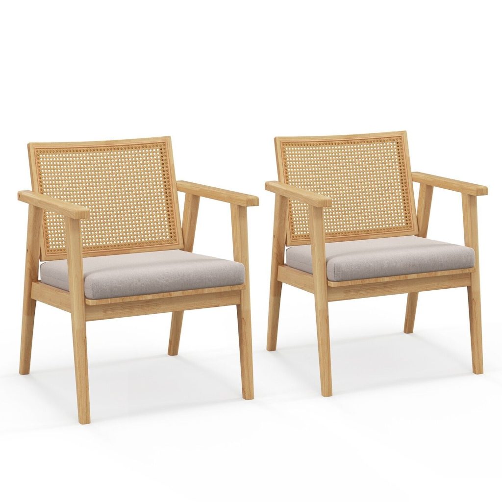 Wooden Accent Chair Modern Upholstered Arm Chair Reading Leisure Chair