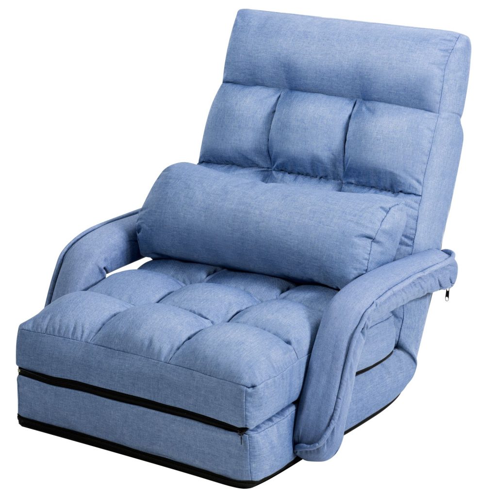 2 IN 1 Folding Lazy Sofa Lounger Floor Gaming Armchair Bed Recliner Adjustable