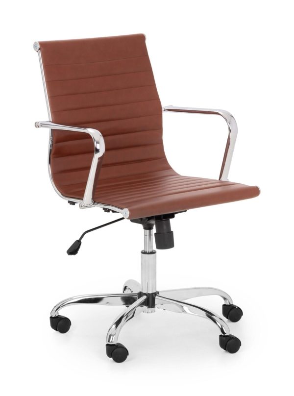 Leo Brown  Chrome Office Chair | Bed Sava
