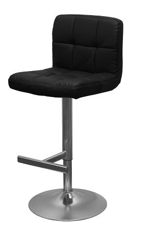 Bartok Adjustable Brushed Chrome Bar Stool Cream Padded Seat