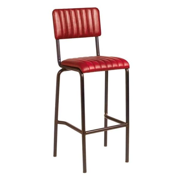 Creme Bar Stool  Ribbed  Lascari  Red | Bed Sava