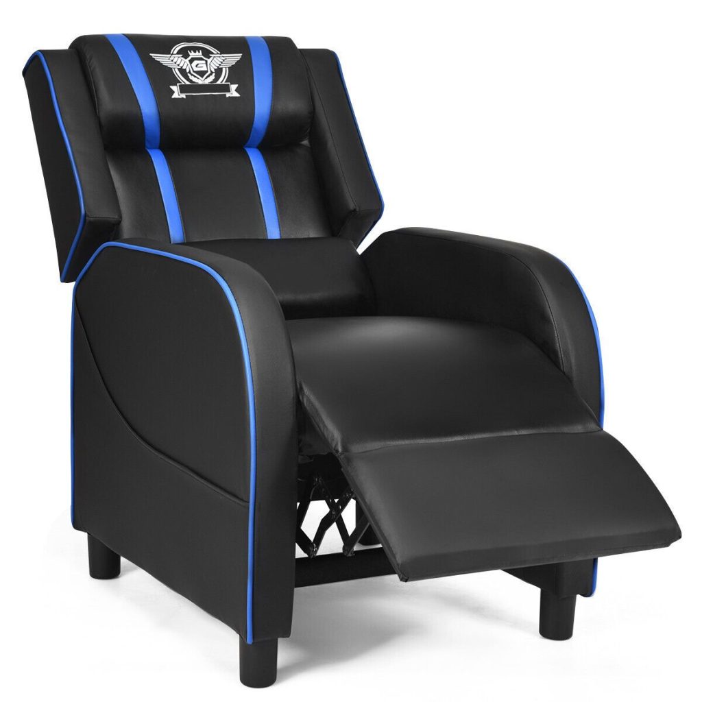 Gaming Chair Single Recliner Sofa With Footrest and Lumbar Cushion