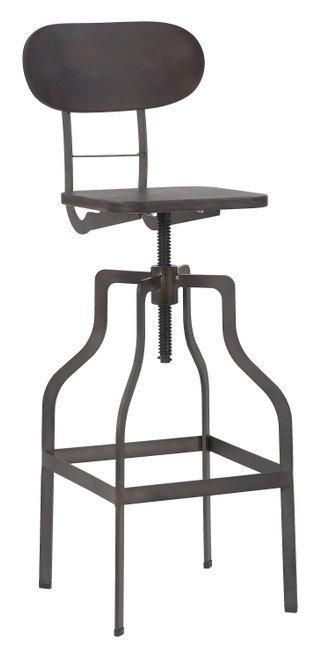 Epic Bar Stool Industrial Stool Wood Height Adjustable