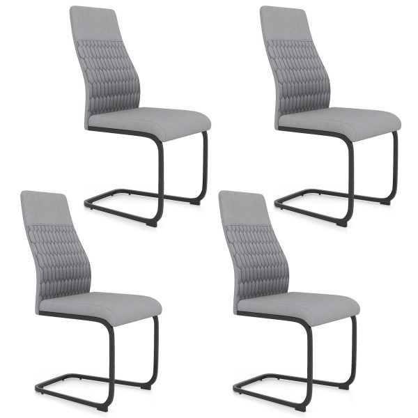 Modern Dining Chair Set of 4 Tilt High Backrest Kitchen Chairs | Bed Sava