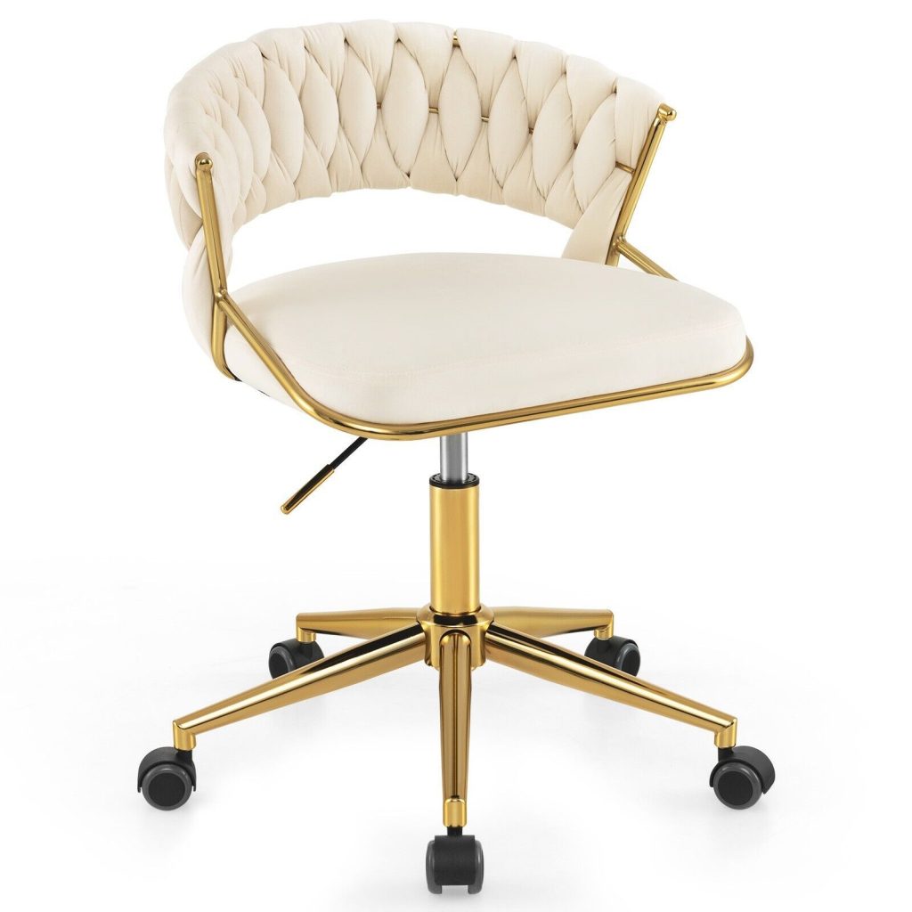 360° Swivel Home Office Desk Chair Adjustable Upholstered Task Chair