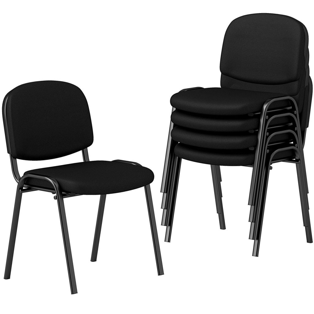 Set of 5 Waiting Room Chairs Stackable Reception Guest Chairs