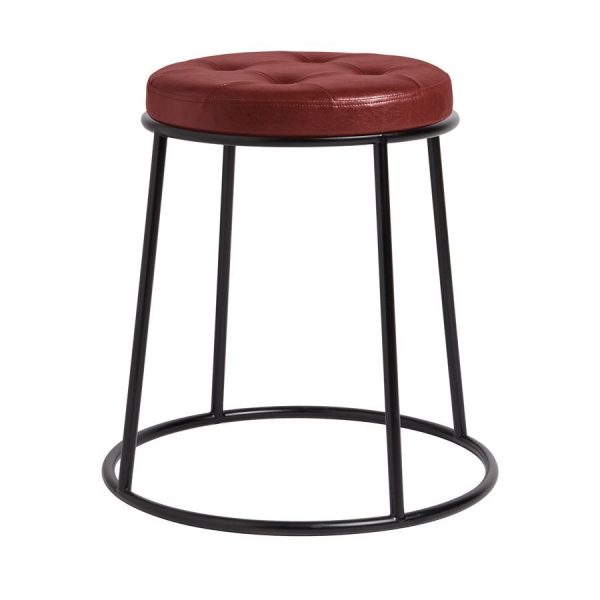 Ducat 45  Black Metal Frame  Vintage Red Seat | Bed Sava