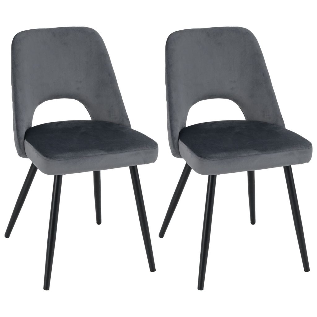 Dining Chair Set of 2 Upholstered Living Room Chair Adjustable Foot Pads