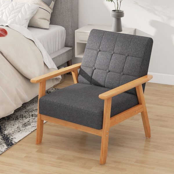 Modern Accent Chair Button Tufted Upholstered Armchair Leisure Sofa | Bed Sava