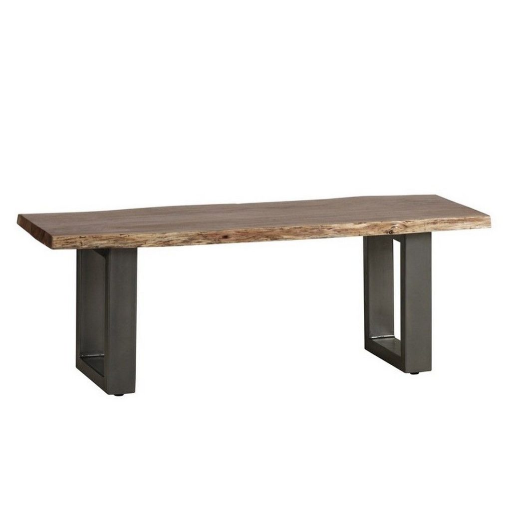 Baltic Live Edge Medium Bench - Metal/Acacia Solid Wood - L40 x W125 x H45 cm