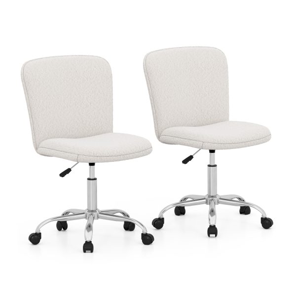 2 Pack Teddy Fleece Chair Height adjustable Office Chair With Wheels | Bed Sava
