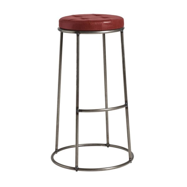Ducat 75  Black Metal Frame  Vintage Red Seat | Bed Sava