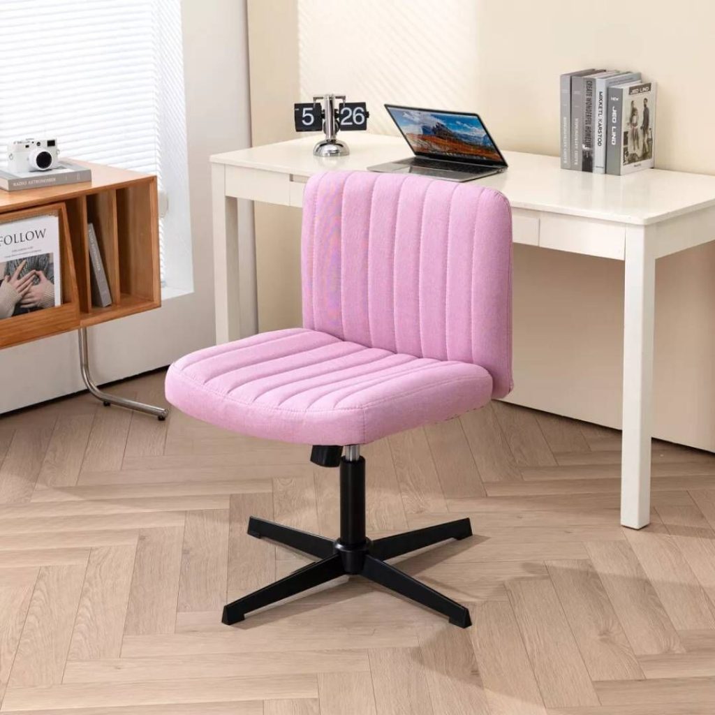 Fabric Seat Office Chair Gas Lift Adjust Height Armless