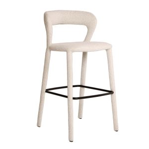 Mian Bar Stool Bar Stool White  Andrew Martin Boucle | Bed Sava