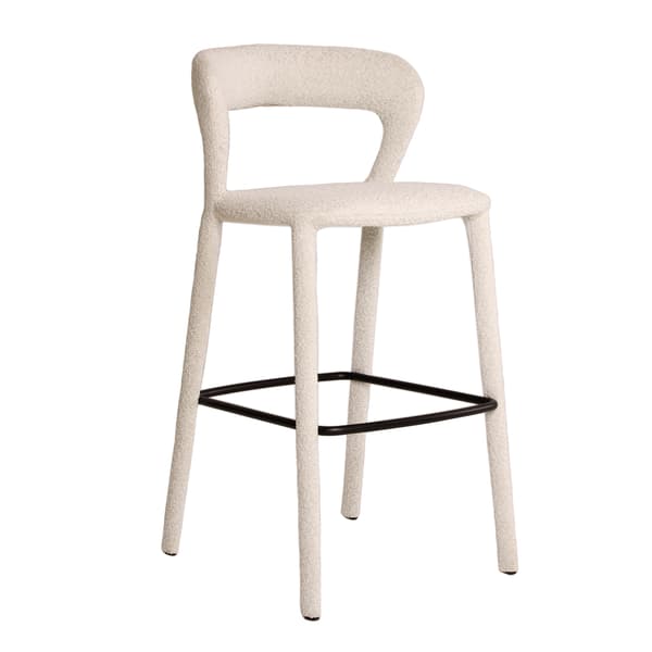 Mian Bar Stool, Bar Stool, White - Andrew Martin Boucle