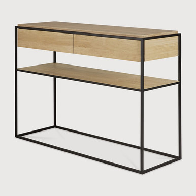 Ethnicraft Oak & Black Monolit Console