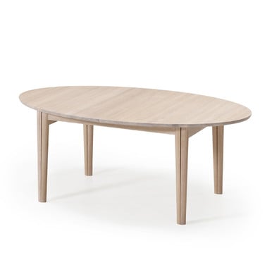 Oak Extending Dining Table - Skovby Ellipse 78 medium+2 extra leaves oak veneer lacquered