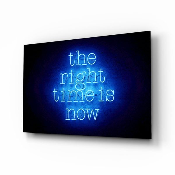 The Right Time Is Now Glass Wall Art | Bed Sava