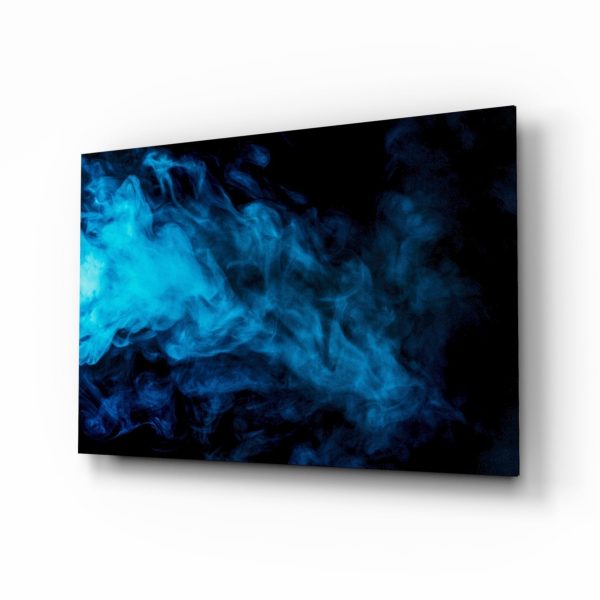Blue Smoke Glass Wall Art | Bed Sava