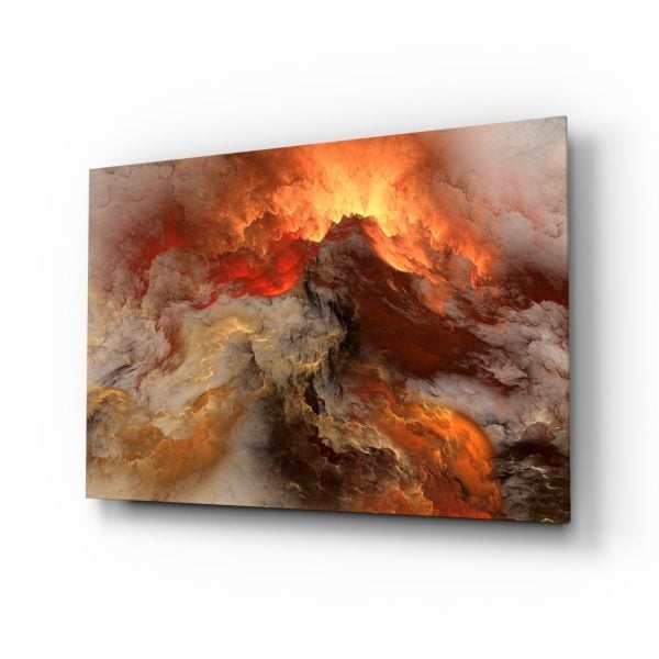 Crimson Apocalypse Glass Wall Art | Bed Sava