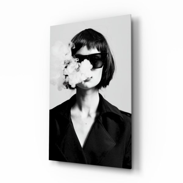 Black and White Woman Glass Wall Art | Bed Sava