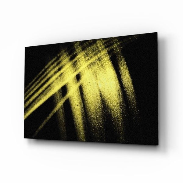 Yellow Lights Glass Wall Art | Bed Sava