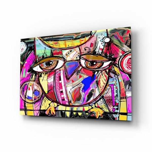 Abstract Owl Glass Wall Art | Bed Sava