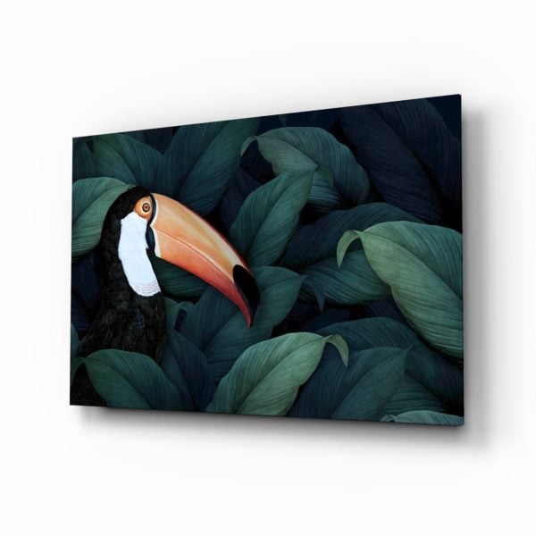 Toucan Parrot Glass Wall Art | Bed Sava
