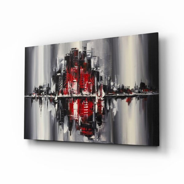 City Reflection Glass Wall Art | Bed Sava
