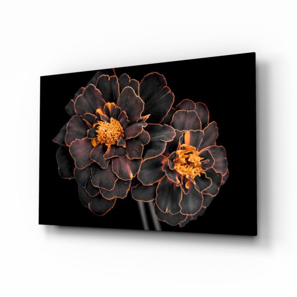 Brown Flower Glass Wall Art | Bed Sava