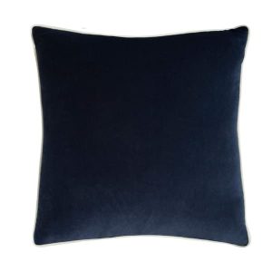 Pelham Denim Sustainable Feather Cushion 55cm x 55cm  Andrew Martin Velvet Plain | Bed Sava