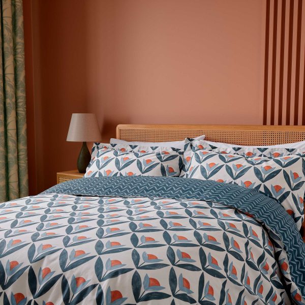 Scion Tulip Trellis Kingsize Duvet Cover SET Navy | Bed Sava