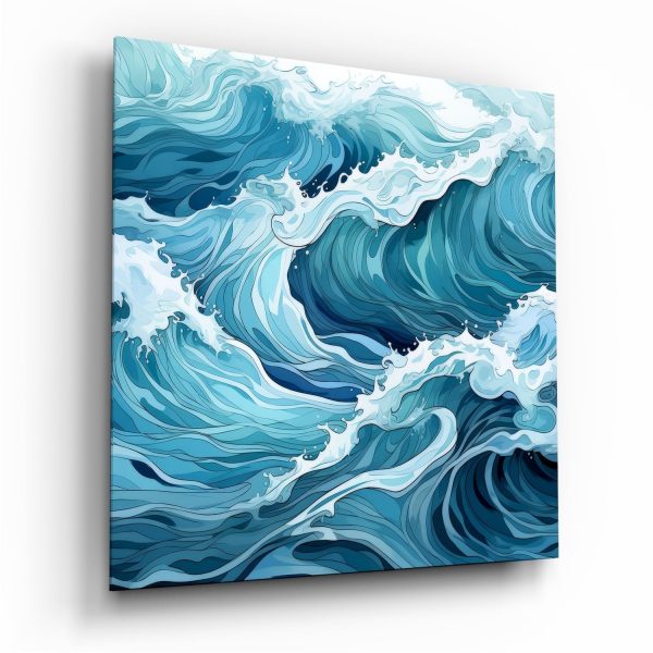 Waves Glass Wall Art|| Designers Collection | Bed Sava