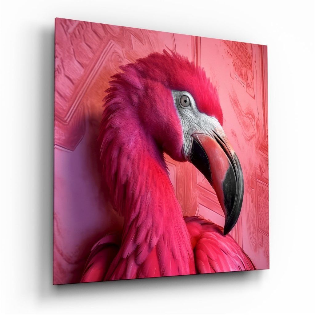 Flamingo Glass Wall Art|| Designers Collection | Bed Sava