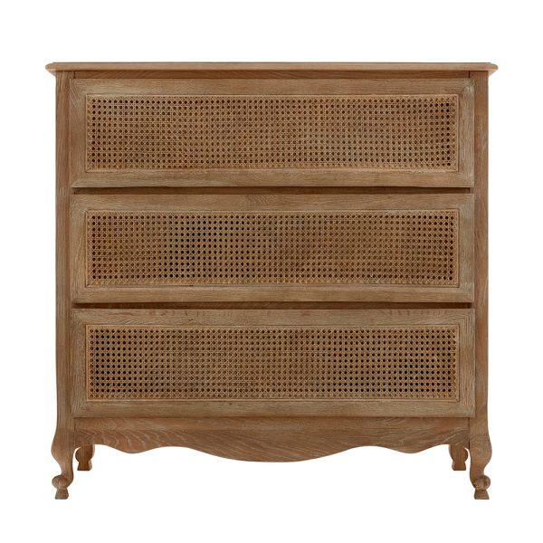 Sienna Rattan 3 Drawer Chest  Weathered Oak  Rattan | Bed Sava