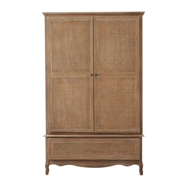 Sienna Rattan Wardrobe  Weathered Oak  Rattan | Bed Sava