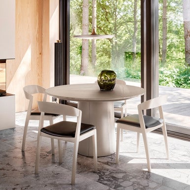 Skovby 33 Extending Round Dining Table oak- white oiled