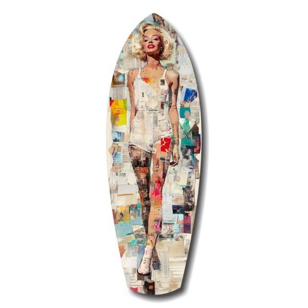 Marilyn in Vintage Swim Suit Glass Wall Art | Bed Sava